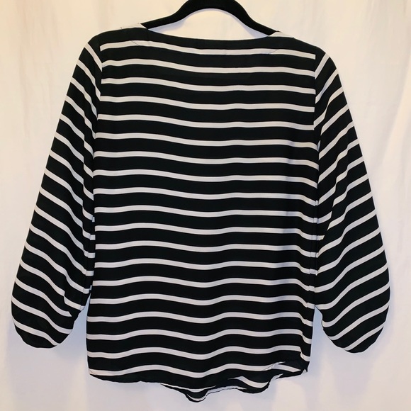 LOFT Striped Nautical Boat Neck Blouse :: XS - Picture 2 of 4